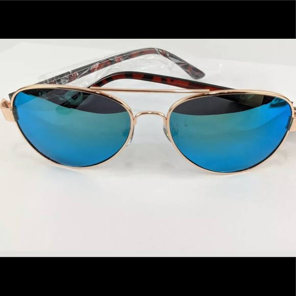 New Rose Gold Ladies Blue Polarized Sunglasses - Picture 5 of 10